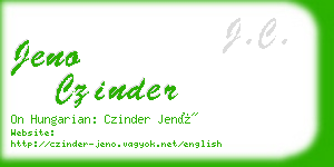 jeno czinder business card